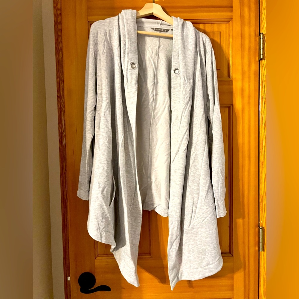 Athleta hooded cardigan with pockets, size L